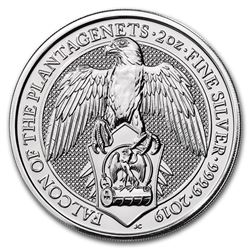 2019 Great Britain 2 oz Silver Queen's Beasts The Falcon