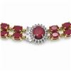 Image 3 : 43.13 ctw Ruby & Diamond Necklace 14K Yellow Gold