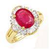 Image 1 : 3.83 ctw Ruby & Diamond Ring 14k Yellow Gold