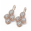 Image 3 : 4.33 ctw Oval Diamond Earrings 18K Rose Gold