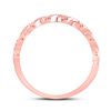 Image 3 : 14kt Rose Gold Womens Round Diamond Twist Stackable Band Ring 1/10 Cttw