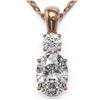 Image 1 : 0.9 ctw Oval Cut Diamond Designer Necklace 18K Rose Gold