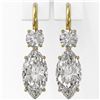 Image 2 : 2.5 ctw Marquise Cut Diamond Designer Earrings 18K Yellow Gold