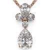 Image 1 : 1.4 ctw Pear Cut Diamond Designer Necklace 18K Rose Gold