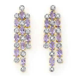 4.08 ctw Tanzanite & Diamond Earrings 14k Yellow Gold