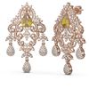 Image 2 : 13.55 ctw Canary Citrine & Diamond Earrings 18K Rose Gold