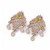 Image 3 : 13.55 ctw Canary Citrine & Diamond Earrings 18K Rose Gold