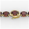Image 1 : 19.25 ctw Garnet & Diamond Eternity Micro Bracelet 14k Yellow Gold