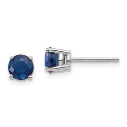 14k White Gold Sapphire Post Stud Earrings
