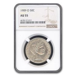 1909-O Barber Half Dollar AU-55 NGC