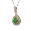 Image 1 : 4.07 ctw Jade & Diamond Victorian Necklace 14K Rose Gold