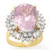 Image 1 : 15.75 ctw Kunzite & Diamond Ring 14k Yellow Gold