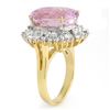 Image 2 : 15.75 ctw Kunzite & Diamond Ring 14k Yellow Gold