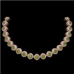 72.27 ctw Tourmaline & Diamond Victorian Necklace 14K Rose Gold