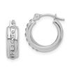 Image 1 : 14k White Gold Diamond Fascination Petiet Hoop Earrings