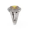 Image 2 : 4.89 ctw Canary Citrine & Diamond Ring 18K White Gold
