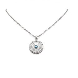2.71 ctw Intense Blue Diamond Necklace 18K White Gold