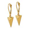 Image 2 : 14k Yellow Gold Polished 3D Triangle Leverback Earrings - 44 mm