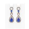 Image 1 : 8.75 ctw Tanzanite & Diamond Earrings 18K Rose Gold
