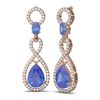 Image 2 : 8.75 ctw Tanzanite & Diamond Earrings 18K Rose Gold
