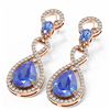 Image 3 : 8.75 ctw Tanzanite & Diamond Earrings 18K Rose Gold