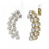 Image 3 : 3.38 ctw Diamond Designer Earrings 18K Yellow Gold