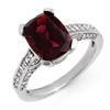 Image 1 : 3.50 ctw Pink Tourmaline & Diamond Ring 10k White Gold