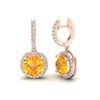 Image 2 : 4 ctw Citrine & Micro Pave VS/SI Diamond Designer 14k Rose Gold