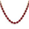 Image 2 : 68 ctw Ruby Eternity Designer Necklace 14k Yellow Gold