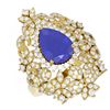 Image 3 : 5.77 ctw Sapphire & Diamond Ring 18K Yellow Gold