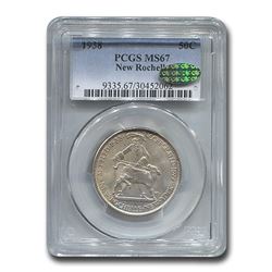 1938 New Rochelle Half Dollar Commemorative MS-67 PCGS CAC