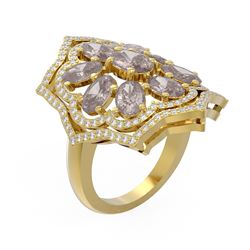 6.82 ctw Morganite & Diamond Ring 18K Yellow Gold
