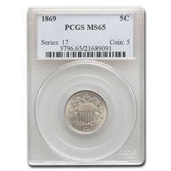 1869 Shield Nickel MS-65 PCGS