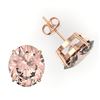 Image 2 : 18 ctw Morganite Designer Solitaire Stud Earrings 14k Rose Gold