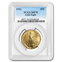 1993 1/2 oz Gold American Eagle MS-70 PCGS (Registry Set)