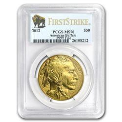 2012 1 oz Gold Buffalo MS-70 PCGS (FirstStrike®)