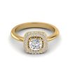 Image 1 : 1.16 ctw Micro SI Cushion Diamond Engagment Ring Halo 18k Yellow Gold