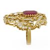 Image 2 : 7.38 ctw Ruby & Diamond Ring 18K Yellow Gold