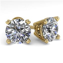 2.53 ctw Certified VS/SI Diamond Stud Earrings 14K Yellow Gold