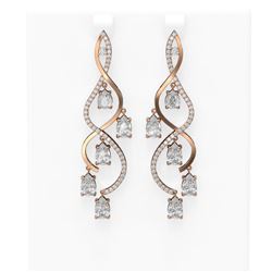 5.68 ctw Diamond Earrings 18K Rose Gold