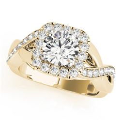 1.4 ctw Certified VS/SI Diamond Halo Ring 14k Yellow Gold