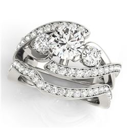 2.04 ctw Certified VS/SI Diamond Bypass 2pc Wedding Set 14k White Gold