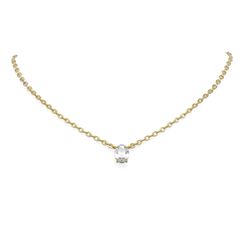 2.03 ctw Oval Diamond Necklace 18K Yellow Gold