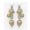 Image 1 : 2.43 ctw Diamond & Pearl Earrings 18K White Gold