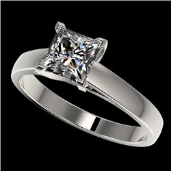1.25 ctw Certified VS/SI Quality Princess Diamond Ring 10k White Gold