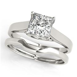 0.75 ctw VS/SI Princess Diamond 2pc Wedding Set 14k White Gold