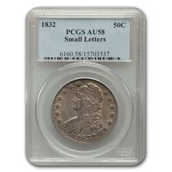 1832 Capped Bust Half Dollar AU-58 PCGS (Small Letters)