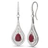 Image 2 : 11.35 ctw Ruby & Diamond Earrings 18K White Gold