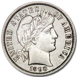 1908-D Barber Dime XF