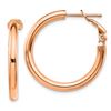 Image 1 : 14k Rose Gold Polished Round Hoop Earrings - 3x20 mm